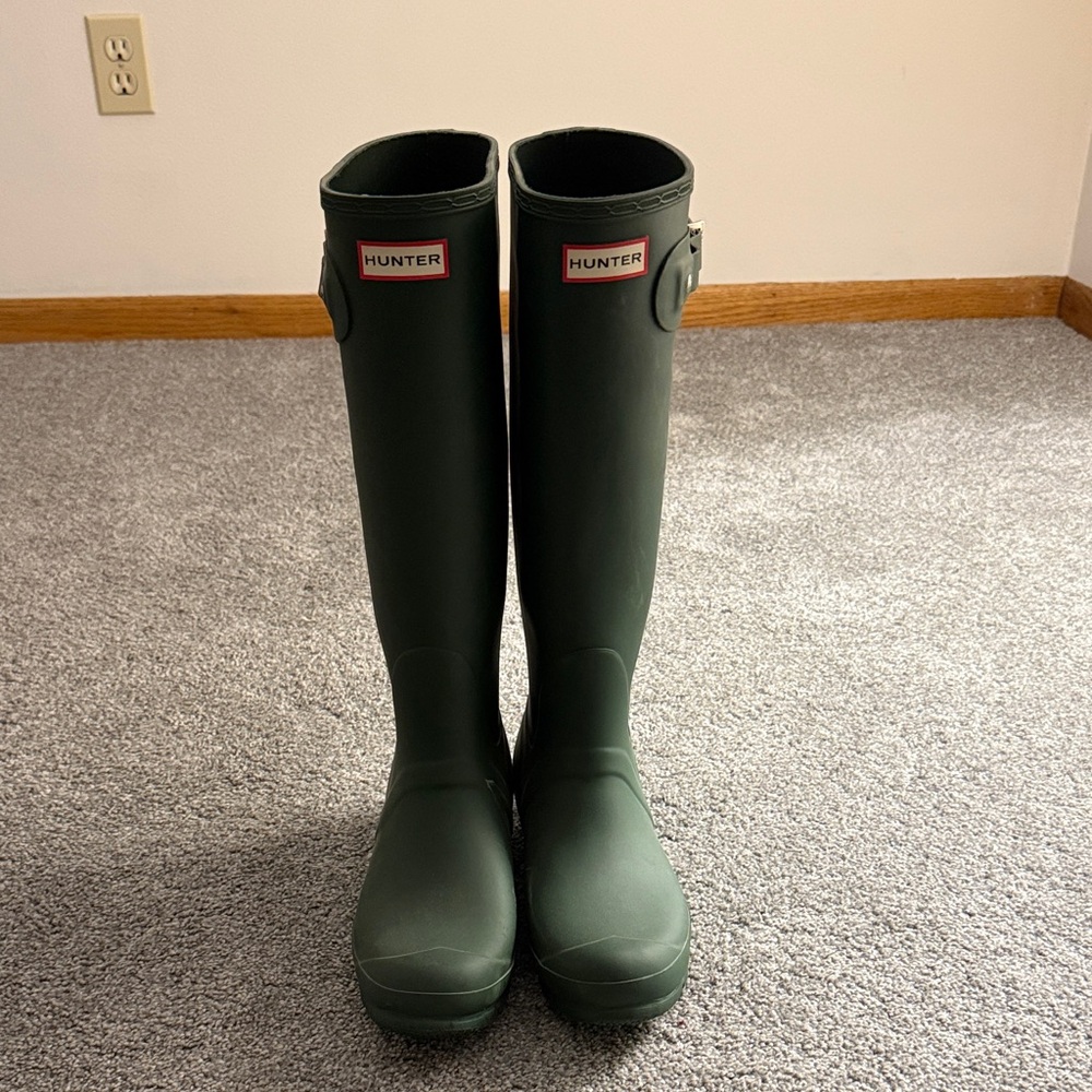 Hunter Green Knee-High Boots